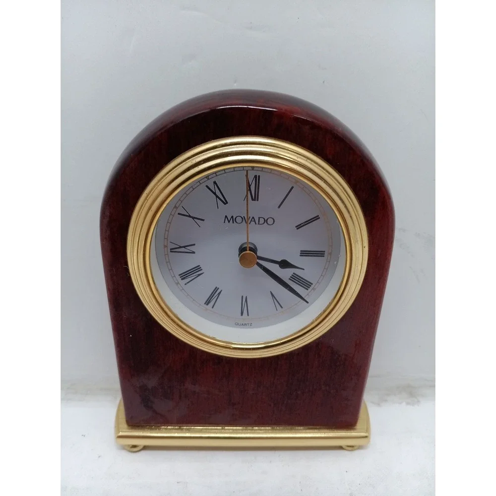 movado Woodgrain Look desk clock
